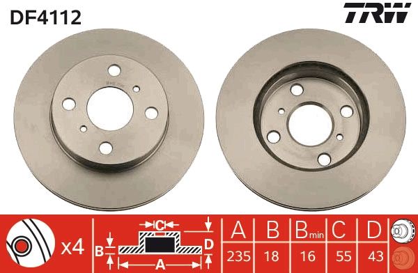TRW DF4112 Brake Disc