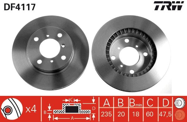 TRW DF4117 Brake Disc