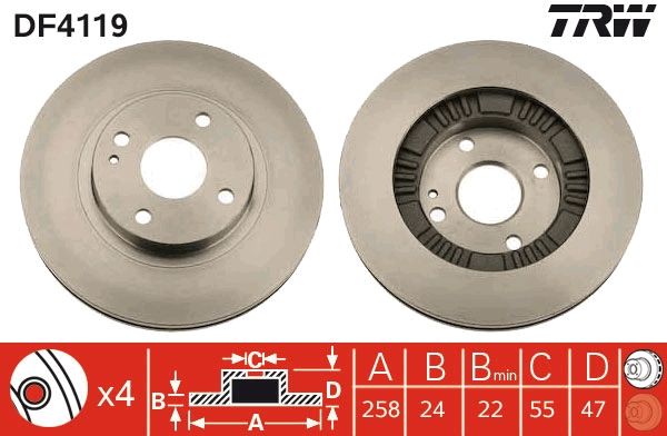 TRW DF4119 Brake Disc