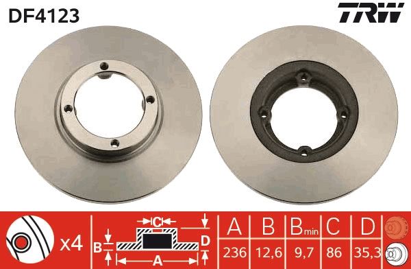 TRW DF4123 Brake Disc