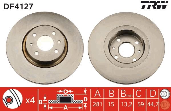 TRW DF4127 Brake Disc