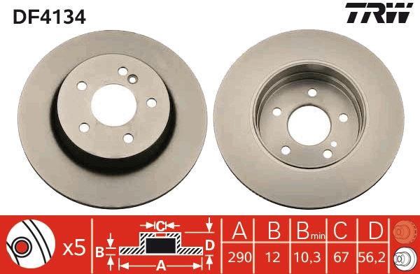 TRW DF4134 Brake Disc