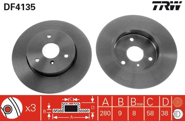 TRW DF4135 Brake Disc