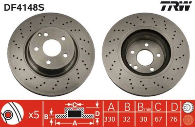 Brake Disc TRW DF4148S
