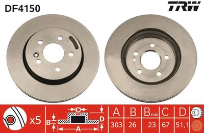 Brake Disc TRW DF4150