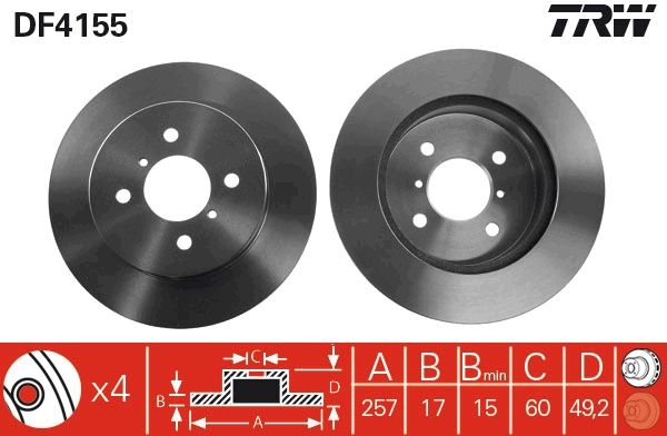 TRW DF4155 Brake Disc