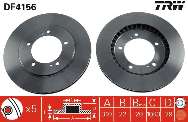 TRW DF4156 Brake Disc
