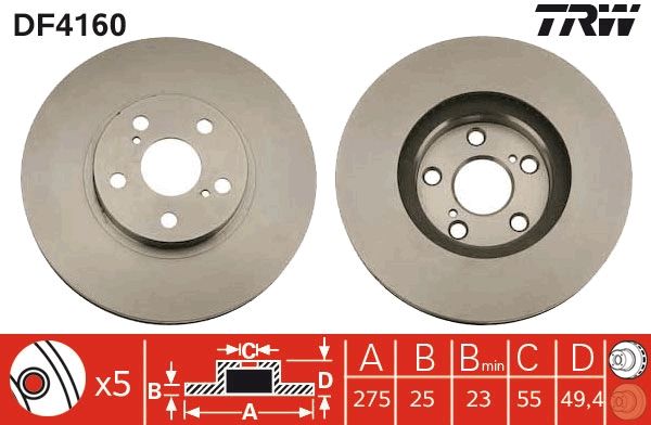TRW DF4160 Brake Disc