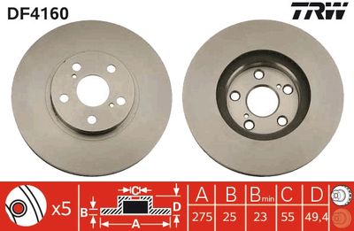 Brake Disc TRW DF4160