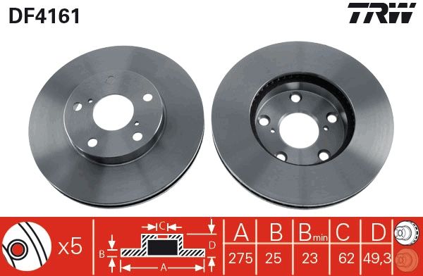 TRW DF4161 Brake Disc