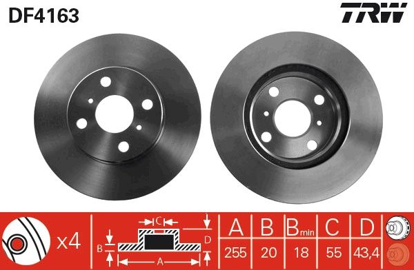 TRW DF4163 Brake Disc