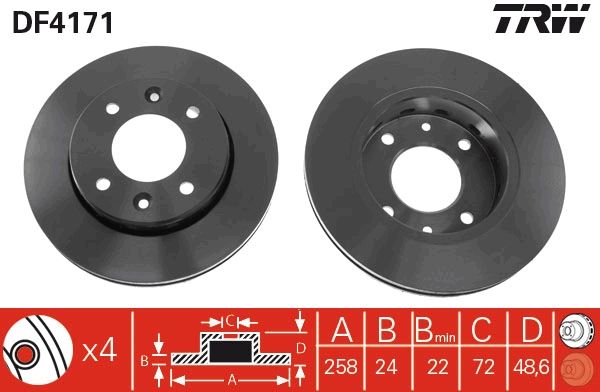 TRW DF4171 Brake Disc