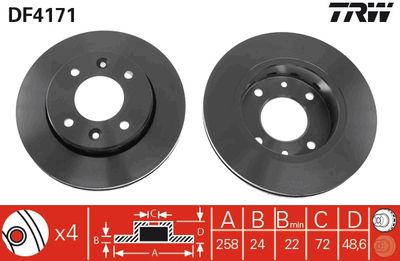 Brake Disc TRW DF4171