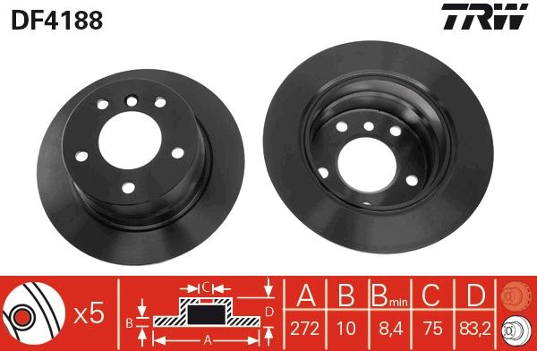 TRW DF4188 Brake Disc