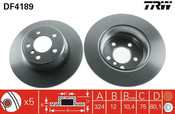 TRW DF4189 Brake Disc