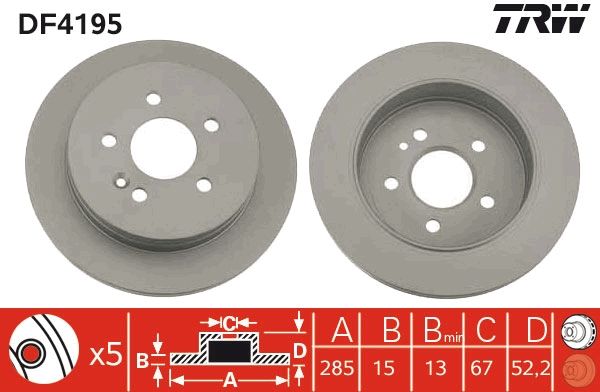 TRW DF4195 Brake Disc