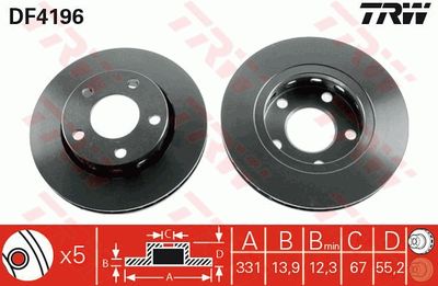 Brake Disc TRW DF4196