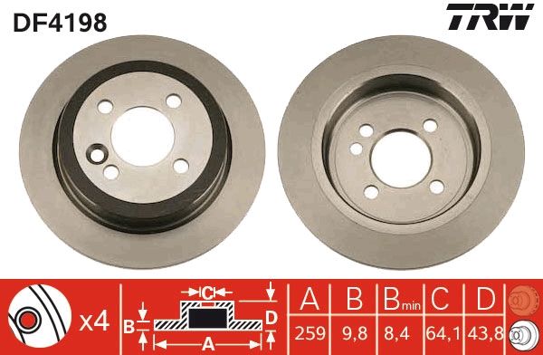 TRW DF4198 Brake Disc