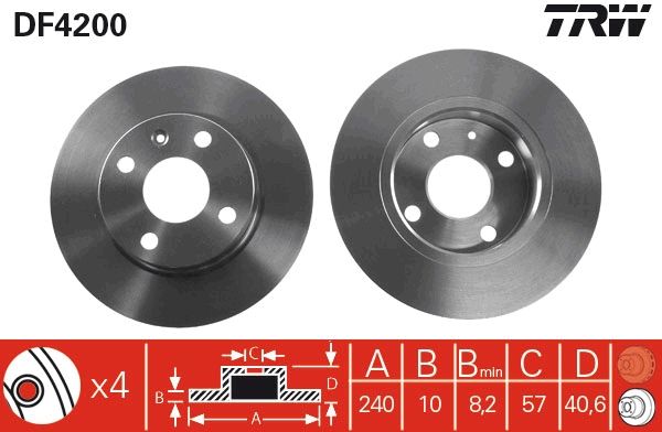 TRW DF4200 Brake Disc