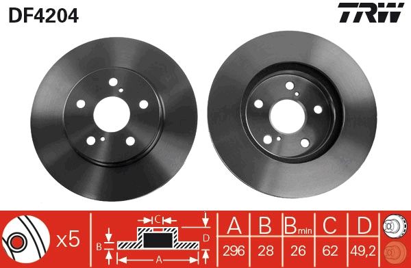 TRW DF4204 Brake Disc