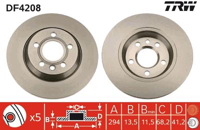 Brake Disc TRW DF4208