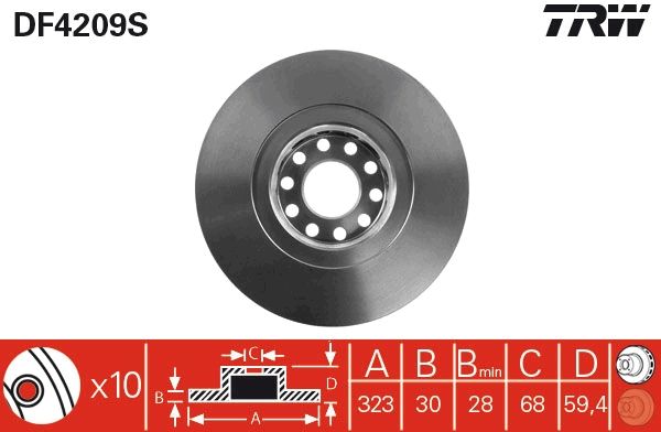 TRW DF4209S Brake Disc