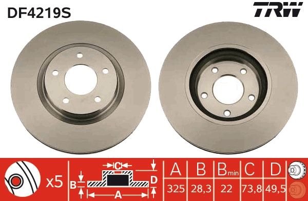 TRW DF4219S Brake Disc