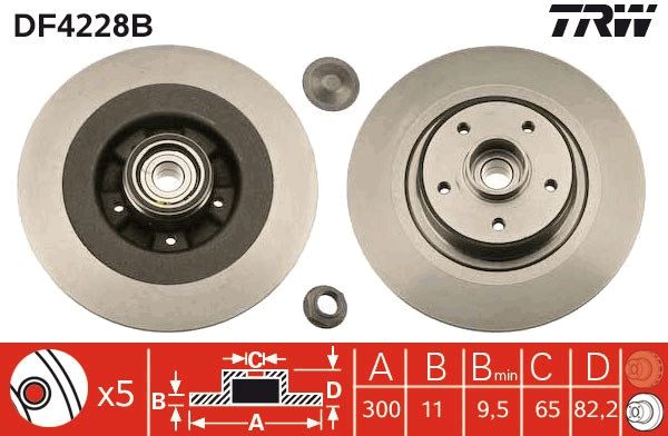 TRW DF4228BS Brake Disc