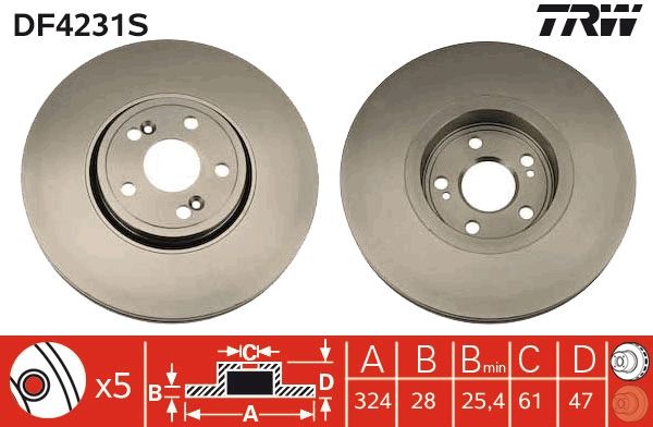 TRW DF4231S Brake Disc