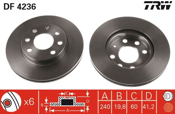 TRW DF4236 Brake Disc
