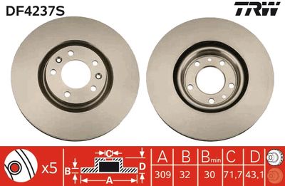 Brake Disc TRW DF4237S