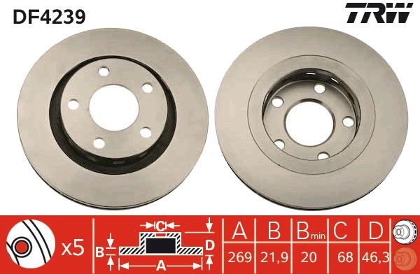 TRW DF4239 Brake Disc