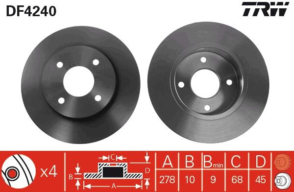 TRW DF4240 Brake Disc