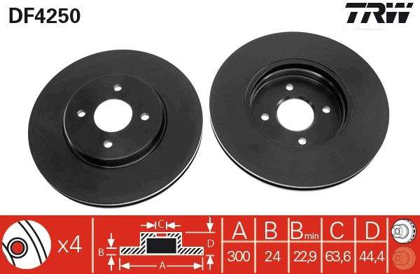 TRW DF4250 Brake Disc