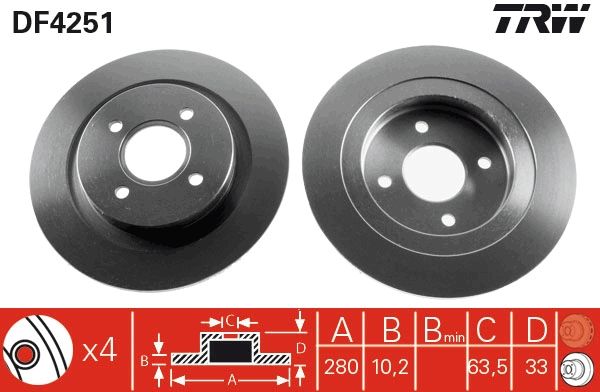 TRW DF4251 Brake Disc