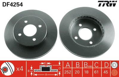 Brake Disc TRW DF4254