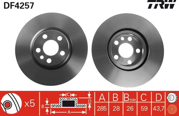 TRW DF4257 Brake Disc