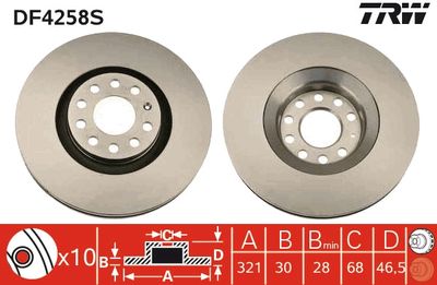 Brake Disc TRW DF4258S