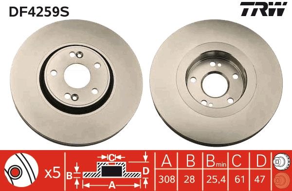 TRW DF4259S Brake Disc