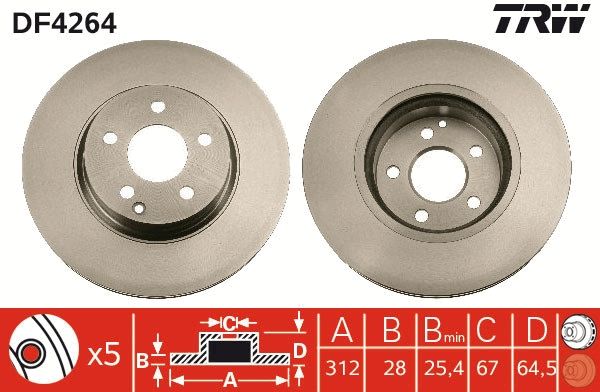TRW DF4264 Brake Disc
