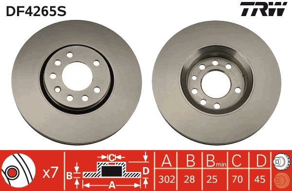 TRW DF4265S Brake Disc