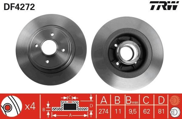 TRW DF4272 Brake Disc
