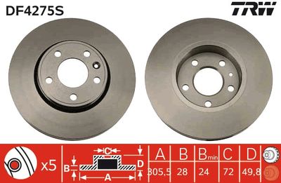 Brake Disc TRW DF4275S