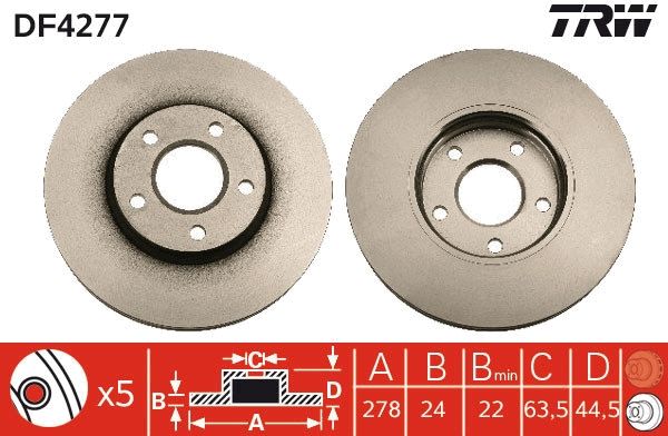 TRW DF4277 Brake Disc