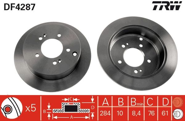 TRW DF4287 Brake Disc