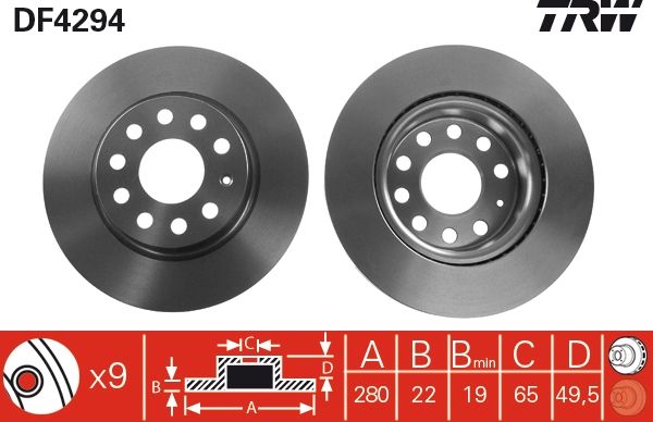 TRW DF4294 Brake Disc