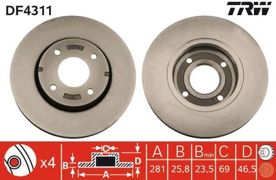 Brake Disc TRW DF4311