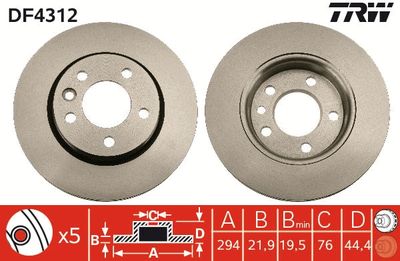 Brake Disc TRW DF4312