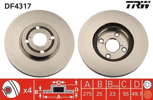 TRW DF4317 Brake Disc
