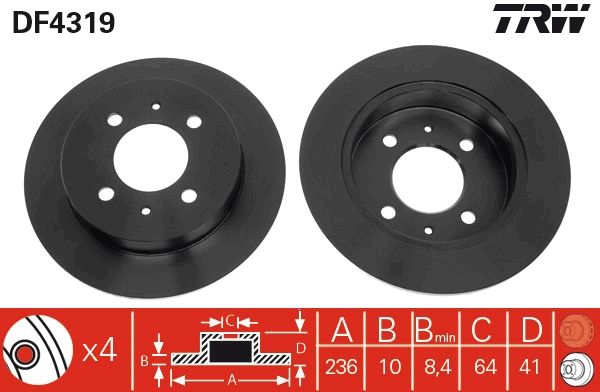 TRW DF4319 Brake Disc